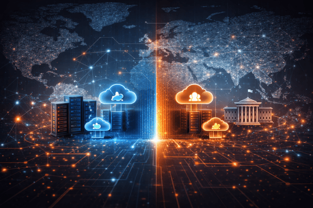 Global digital infrastructure illustrating sovereign AI strategy and data control