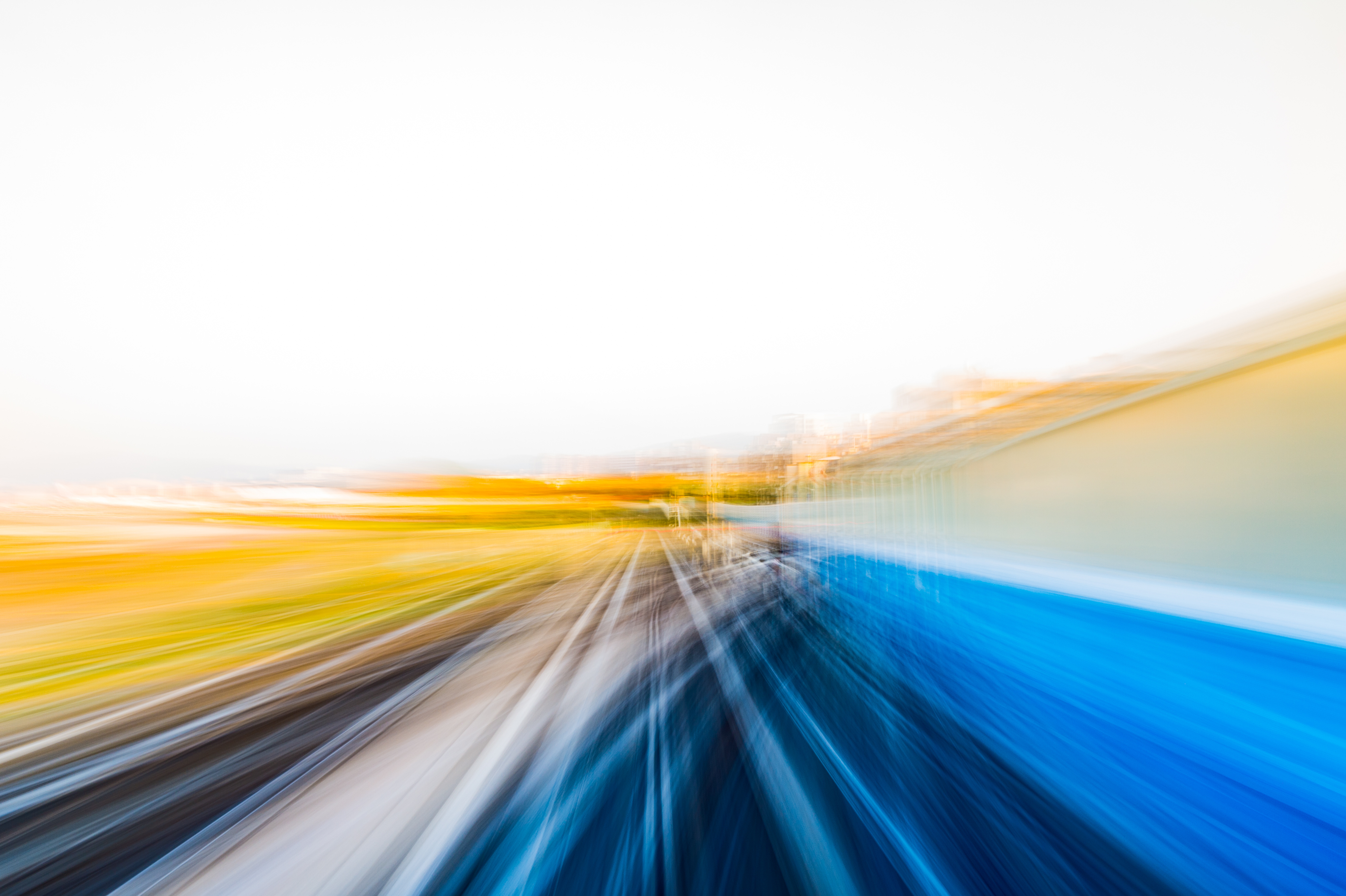 Speed motion blur on urban highway, representing B2B pipeline conversion momentum