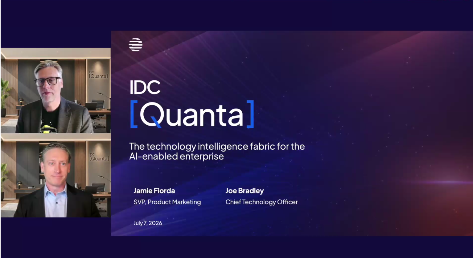 Opening Screenshot of IDC Quanta launch webinar.